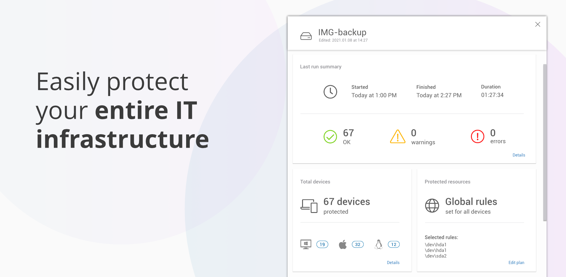 screenshot of Xopero ONE Backup & Recovery